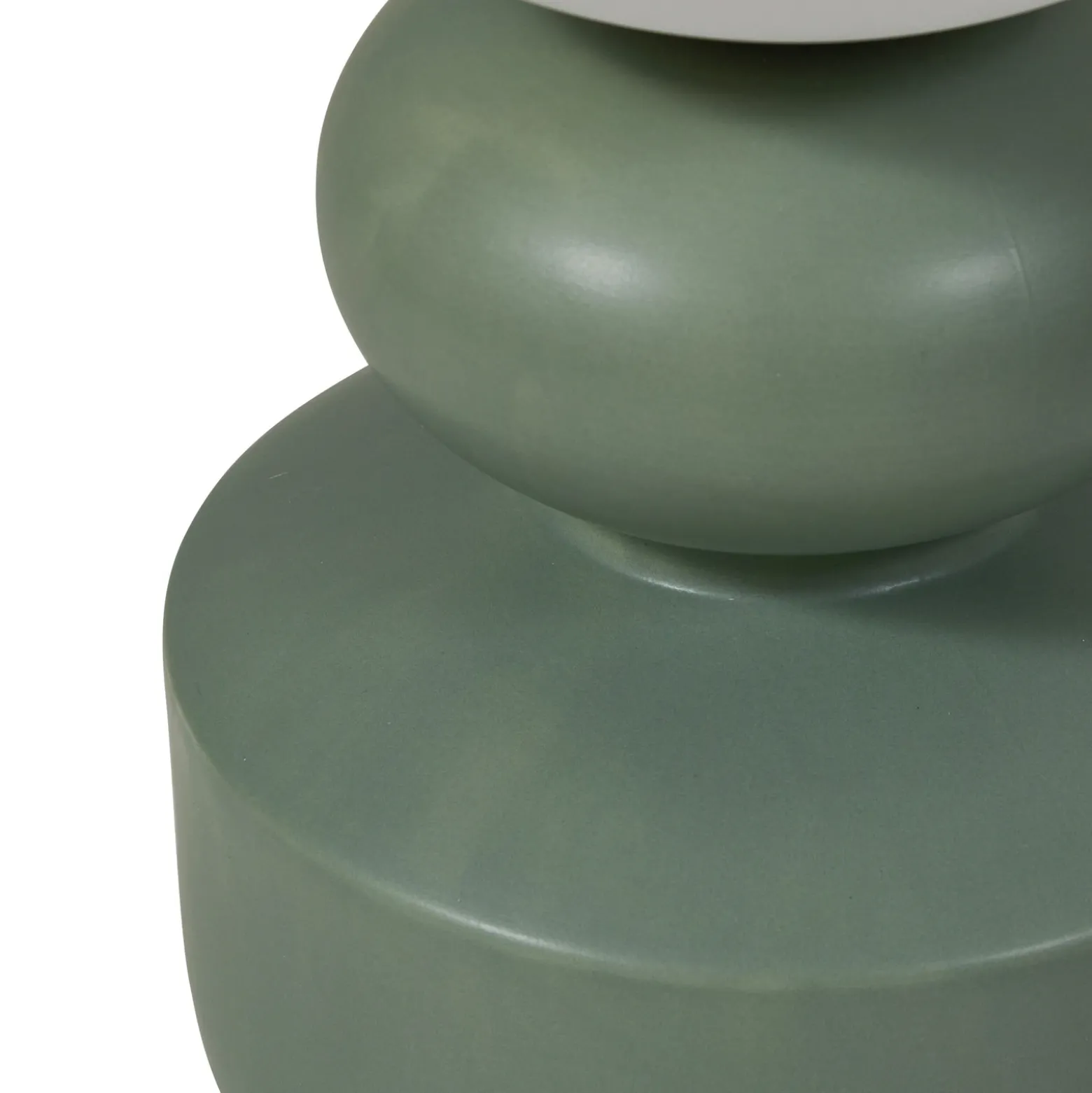 Lucande lámpara de mesa Fidelo, blanco/verde, 38 cm, vidrio, cerámica