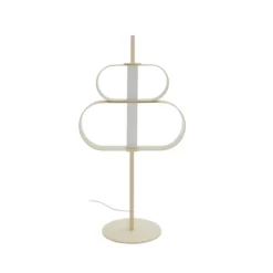 Lucande Lámpara de mesa LED Audrina, beige, metal, atenuable
