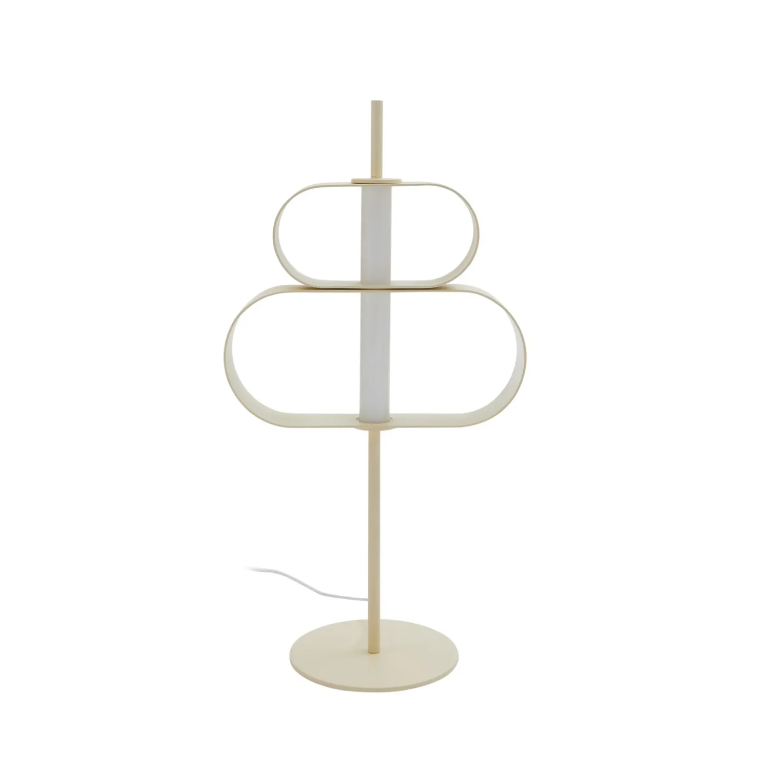 Lucande Lámpara de mesa LED Audrina, beige, metal, atenuable