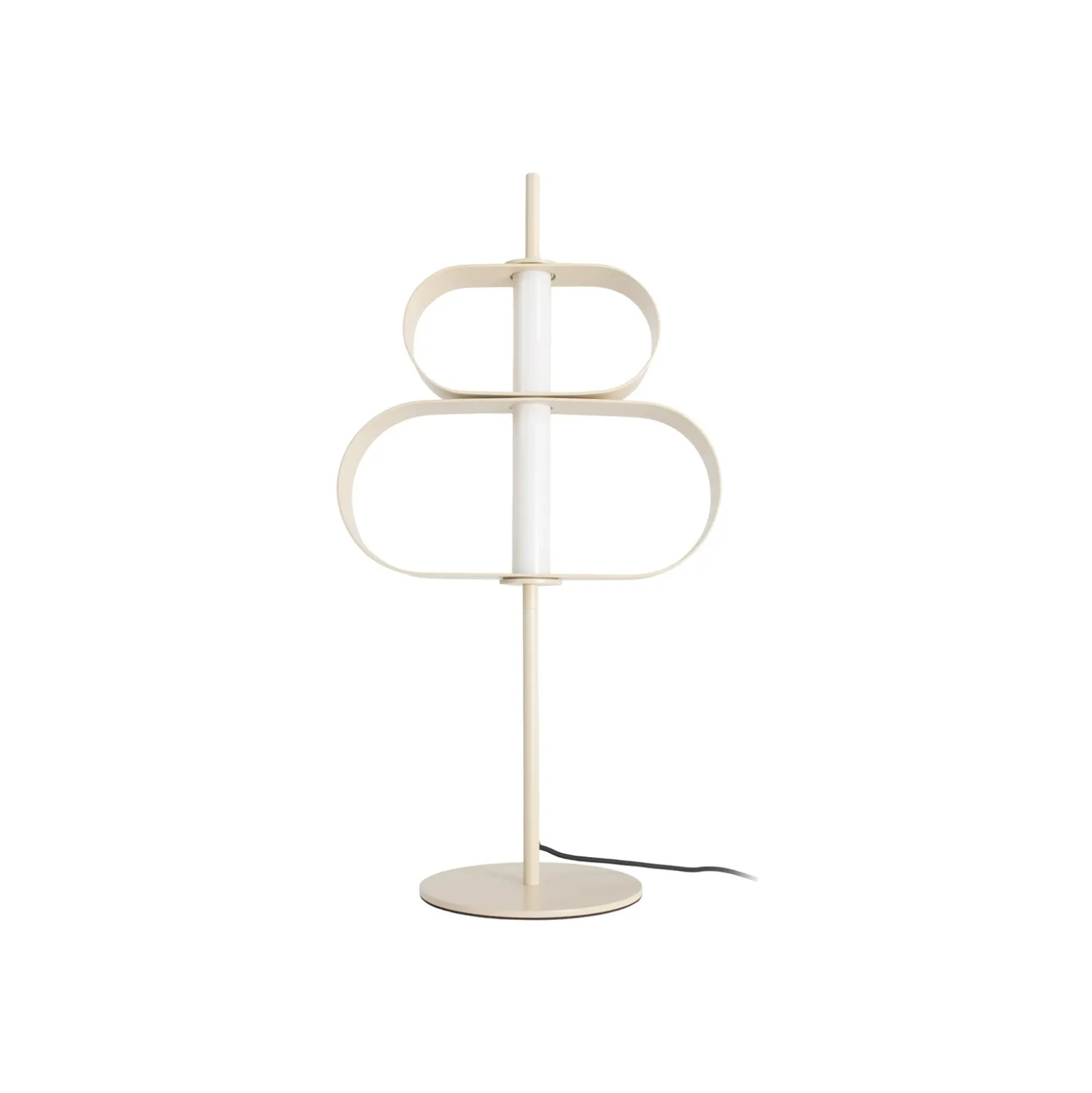 Lucande Lámpara de mesa LED Audrina, beige, metal, atenuable