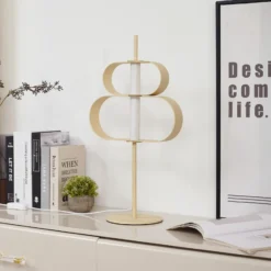 Lucande Lámpara de mesa LED Audrina, beige, metal, atenuable