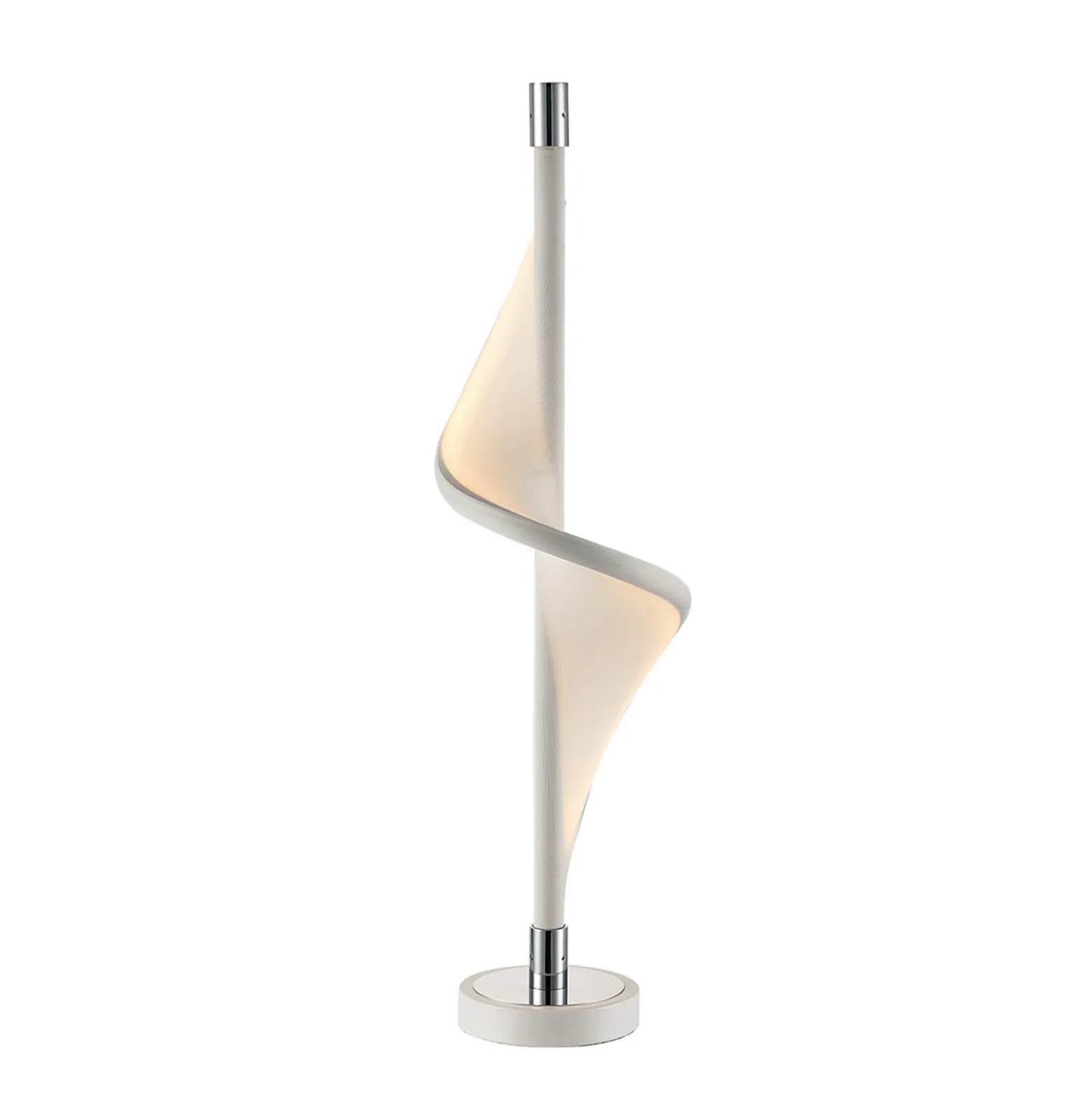 Lucande Lámpara de mesa LED Edano, 60 cm, blanca, textil, atenuable