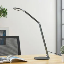 Lucande Lámpara de mesa LED Mion, 41 cm, redonda, atenuable