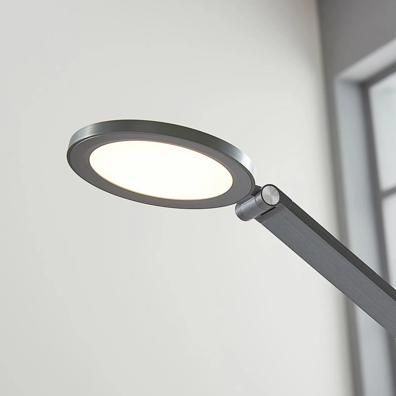 Lucande Lámpara de mesa LED Mion, 41 cm, redonda, atenuable