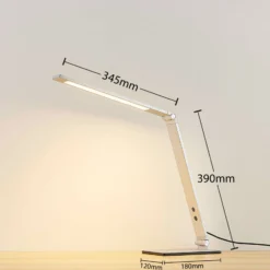 Lucande lámpara de mesa LED Nicano, gris, metal, atenuable.