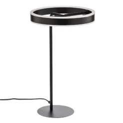 Lucande Lámpara de mesa LED Yekta, negra, 59 cm, atenuable