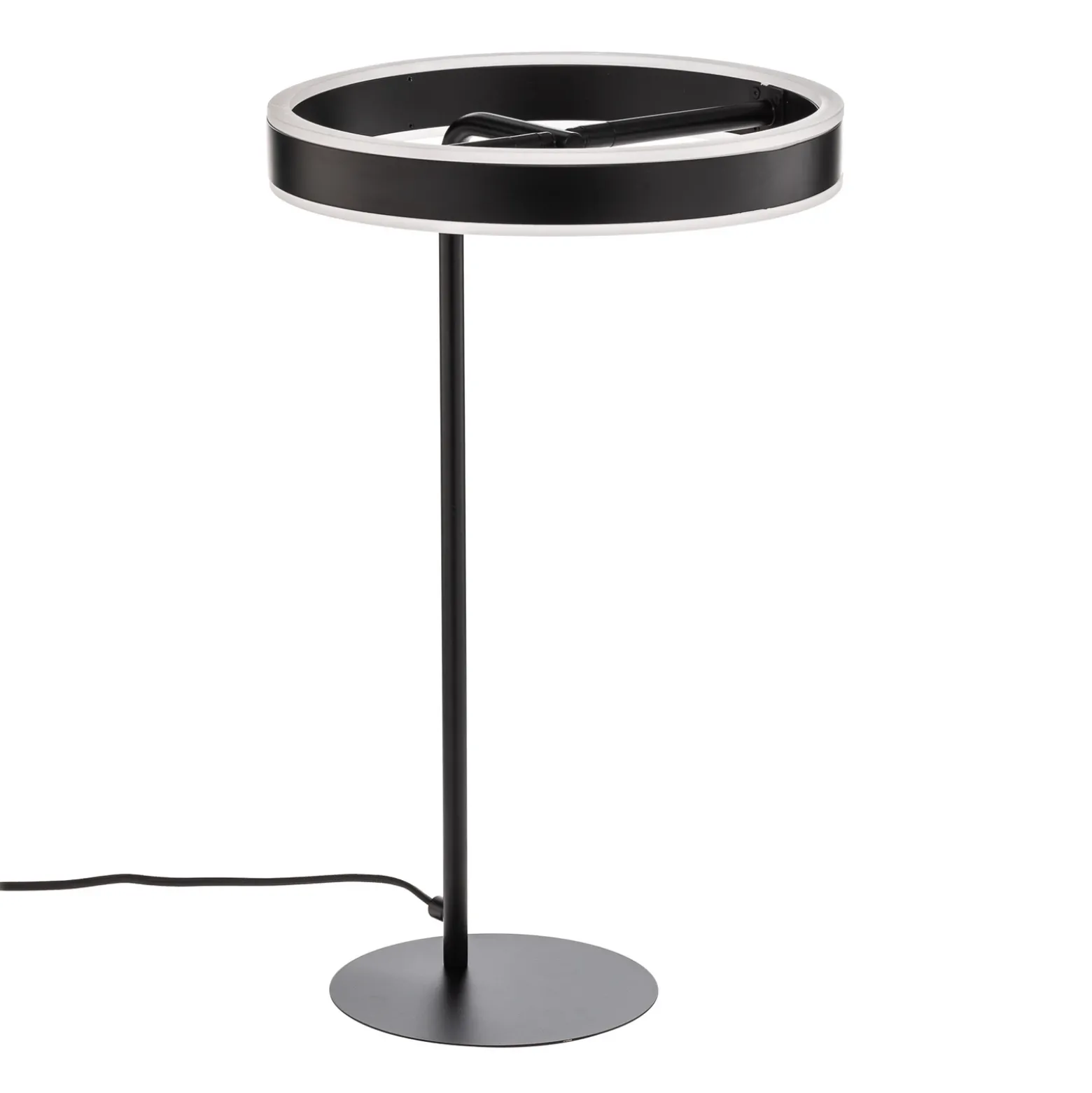 Lucande Lámpara de mesa LED Yekta, negra, 59 cm, atenuable