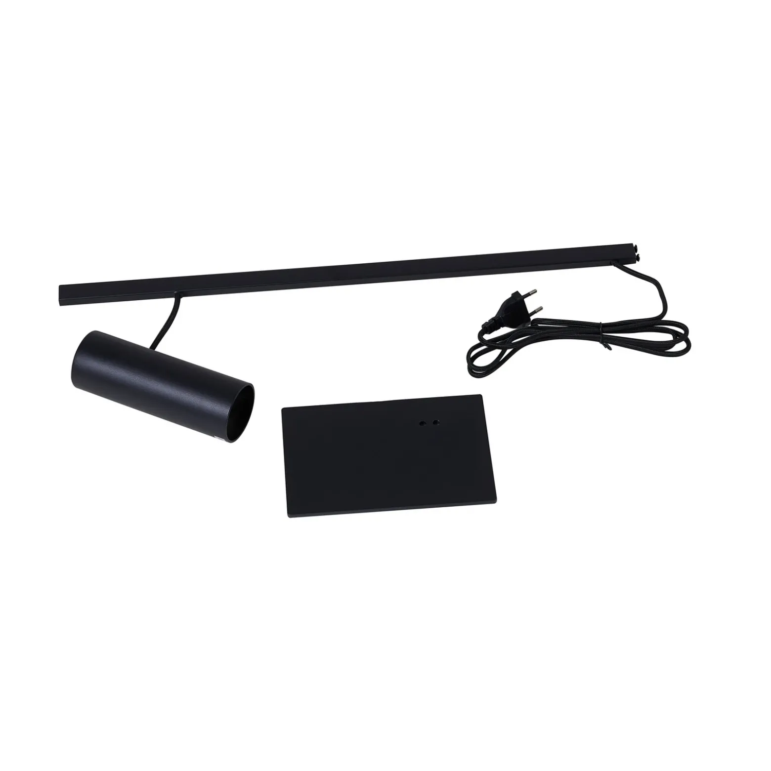 Lucande Lámpara de mesa Lysias, negra, metal, altura 55 cm