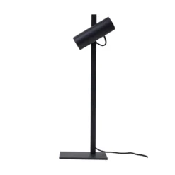 Lucande Lámpara de mesa Lysias, negra, metal, altura 55 cm