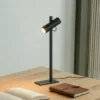 Lucande Lámpara de mesa Lysias, negra, metal, altura 55 cm
