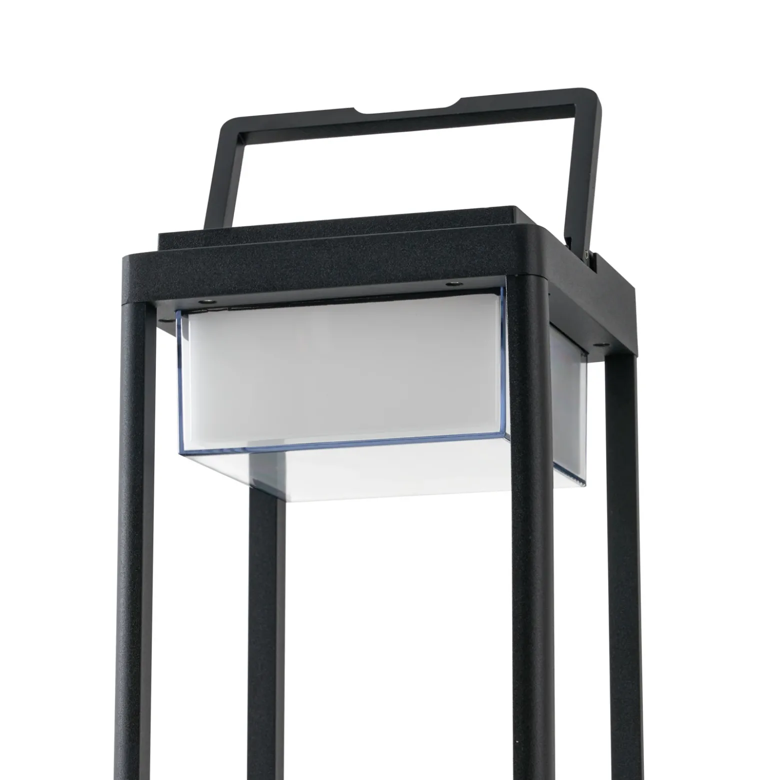 Lucande Lámpara de mesa solar LED Tilena, angular, negra, atenuable