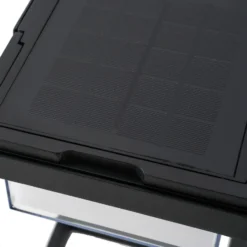 Lucande Lámpara de mesa solar LED Tilena, angular, negra, atenuable