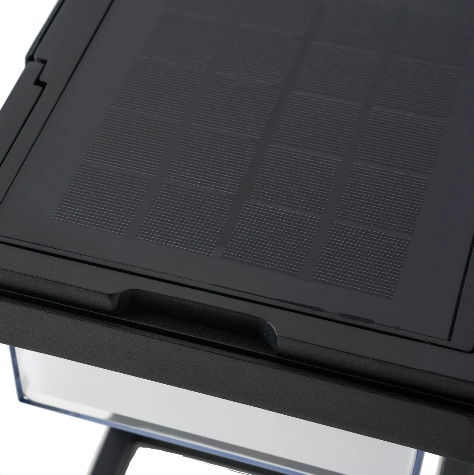Lucande Lámpara de mesa solar LED Tilena, angular, negra, atenuable