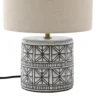 Lucande lámpara de mesa Thalorin, 36,5cm, blanco/negro, cerámica
