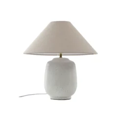 Lucande lámpara de mesa Thalorin, altura 47 cm, blanco, cerámica