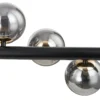 Lucande Lámpara de pie Diborah, gris humo, cristal, 150 cm, G9