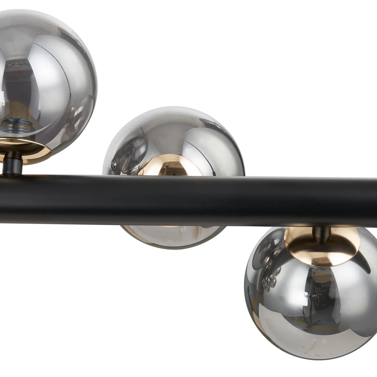 Lucande Lámpara de pie Diborah, gris humo, cristal, 150 cm, G9
