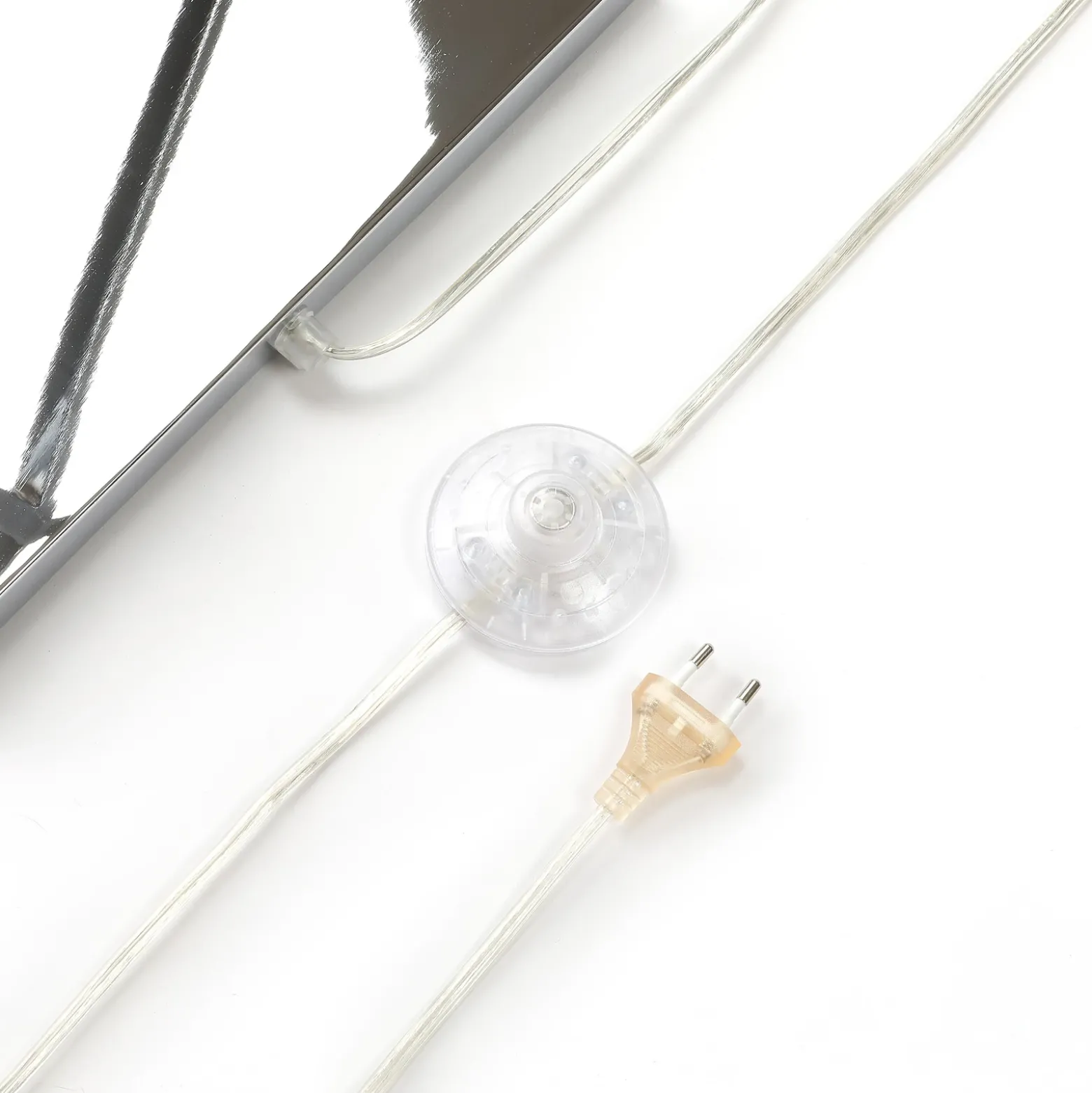Lucande lámpara de pie Evaine, cromo/blanco, metal, 157 cm, E27