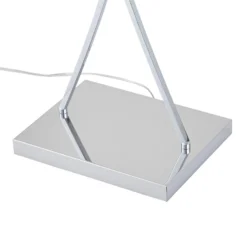 Lucande lámpara de pie Evaine, cromo/blanco, metal, 157 cm, E27