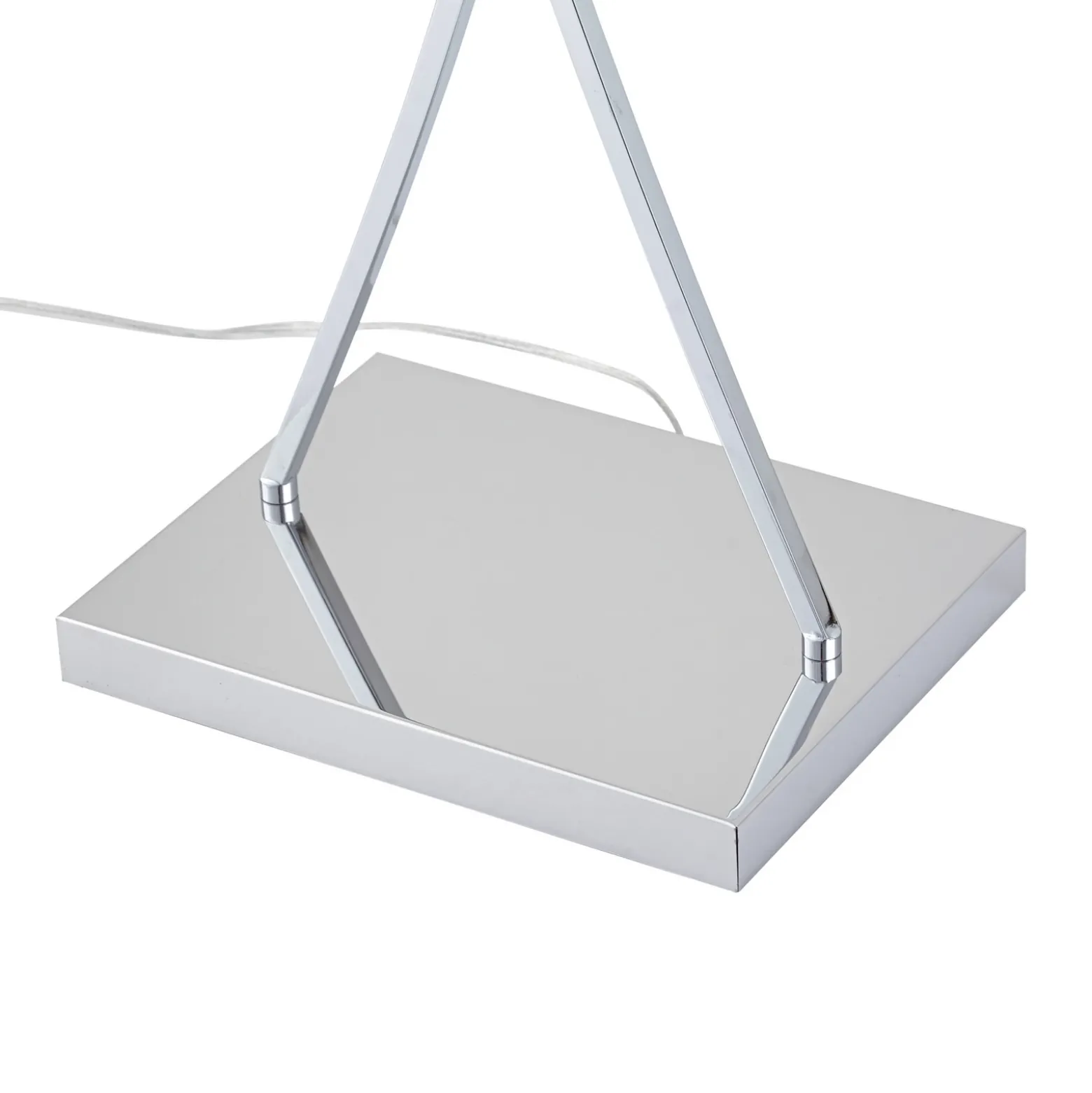 Lucande lámpara de pie Evaine, cromo/blanco, metal, 157 cm, E27
