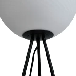 Lucande lámpara de pie Kestralia, blanco, cristal, Ø 35 cm, E27