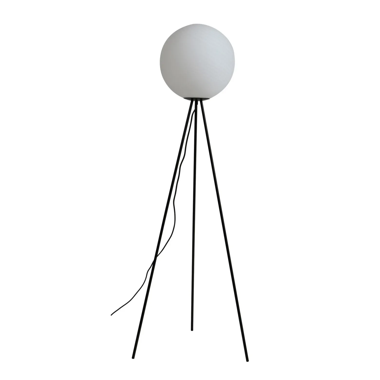 Lucande lámpara de pie Kestralia, blanco, cristal, Ø 35 cm, E27