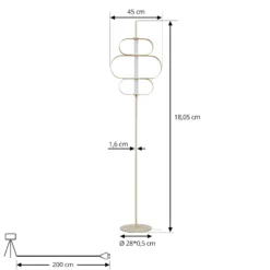 Lucande Lámpara de pie LED Audrina, beige, metal, atenuable