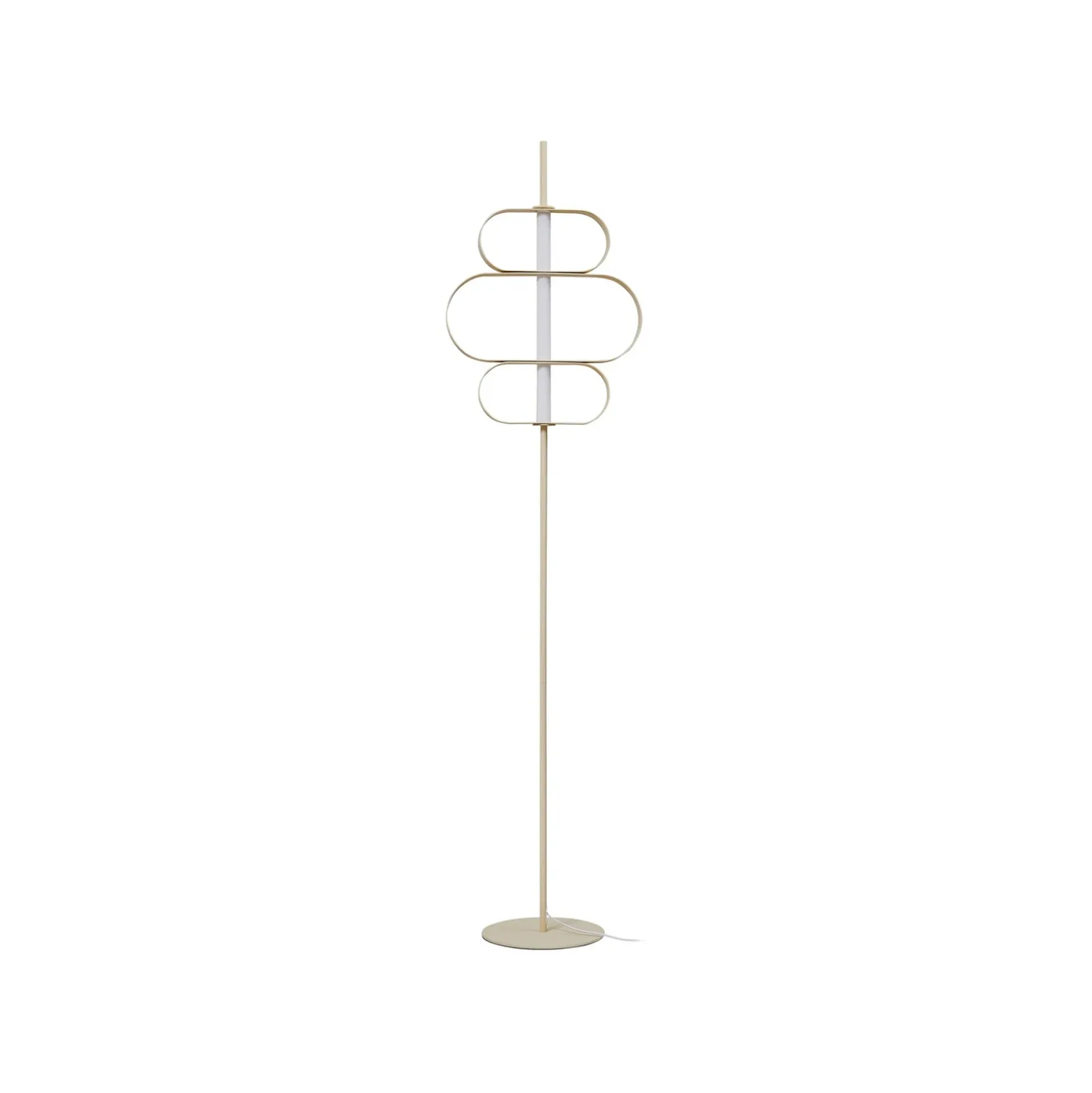Lucande Lámpara de pie LED Audrina, beige, metal, atenuable
