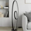 Lucande Lámpara de pie LED Bronwyn, 122cm, antracita, aluminio