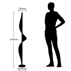 Lucande Lámpara de pie LED Edano, 154 cm, blanca, textil, atenuable
