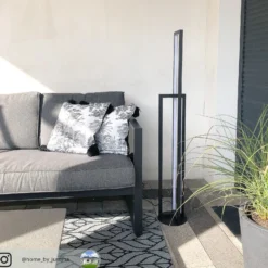 Lucande Lámpara de pie LED Hylda, 123 cm, negro, aluminio