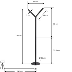 Lucande Lámpara de pie LED Ilian, negra, metal, CCT, atenuable