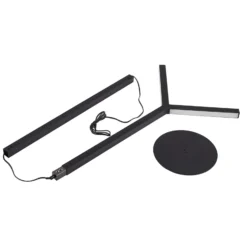 Lucande Lámpara de pie LED Ilian, negra, metal, CCT, atenuable