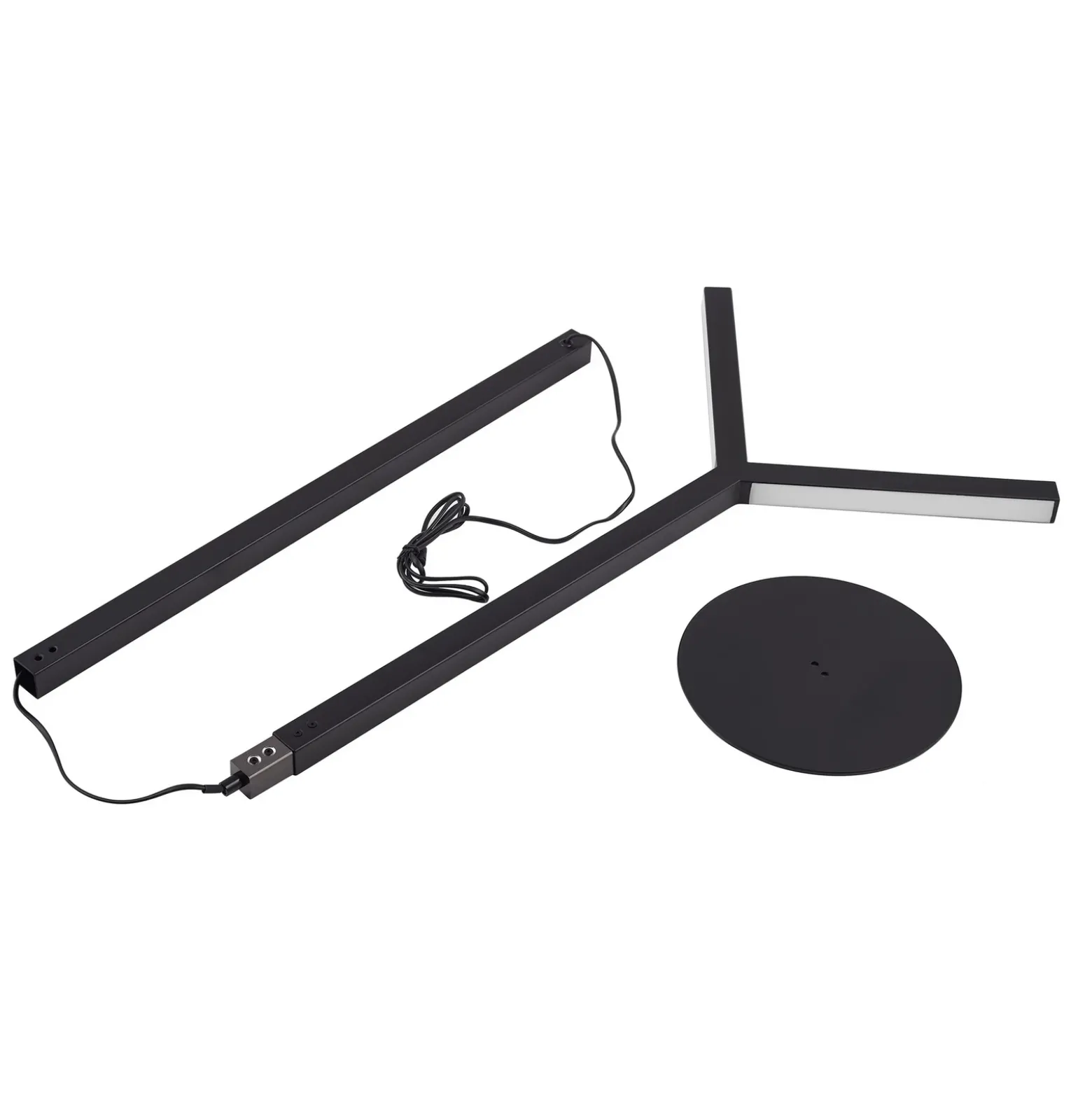 Lucande Lámpara de pie LED Ilian, negra, metal, CCT, atenuable