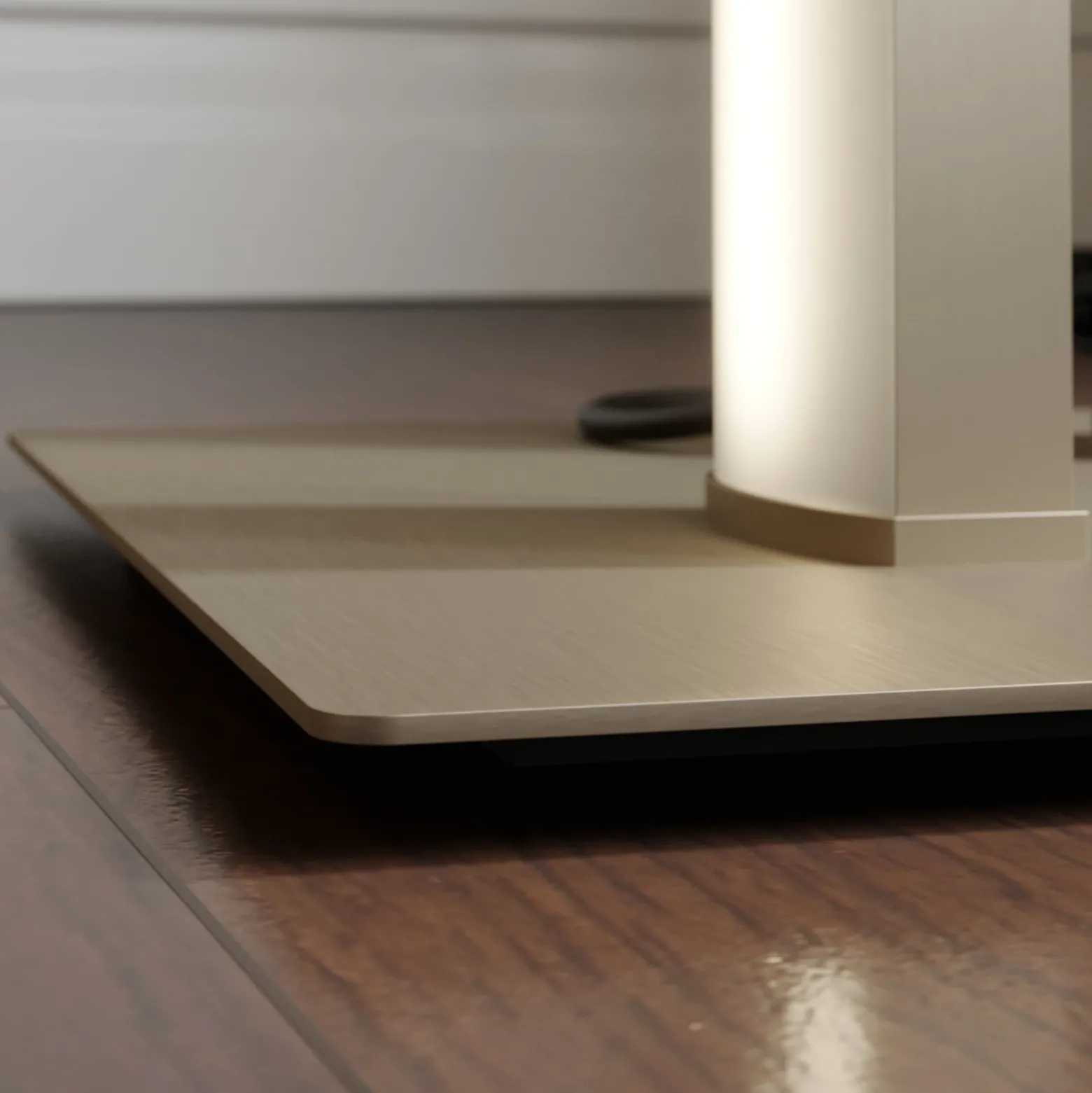 Lucande Lámpara de pie LED Mairia, plata, en forma de ola