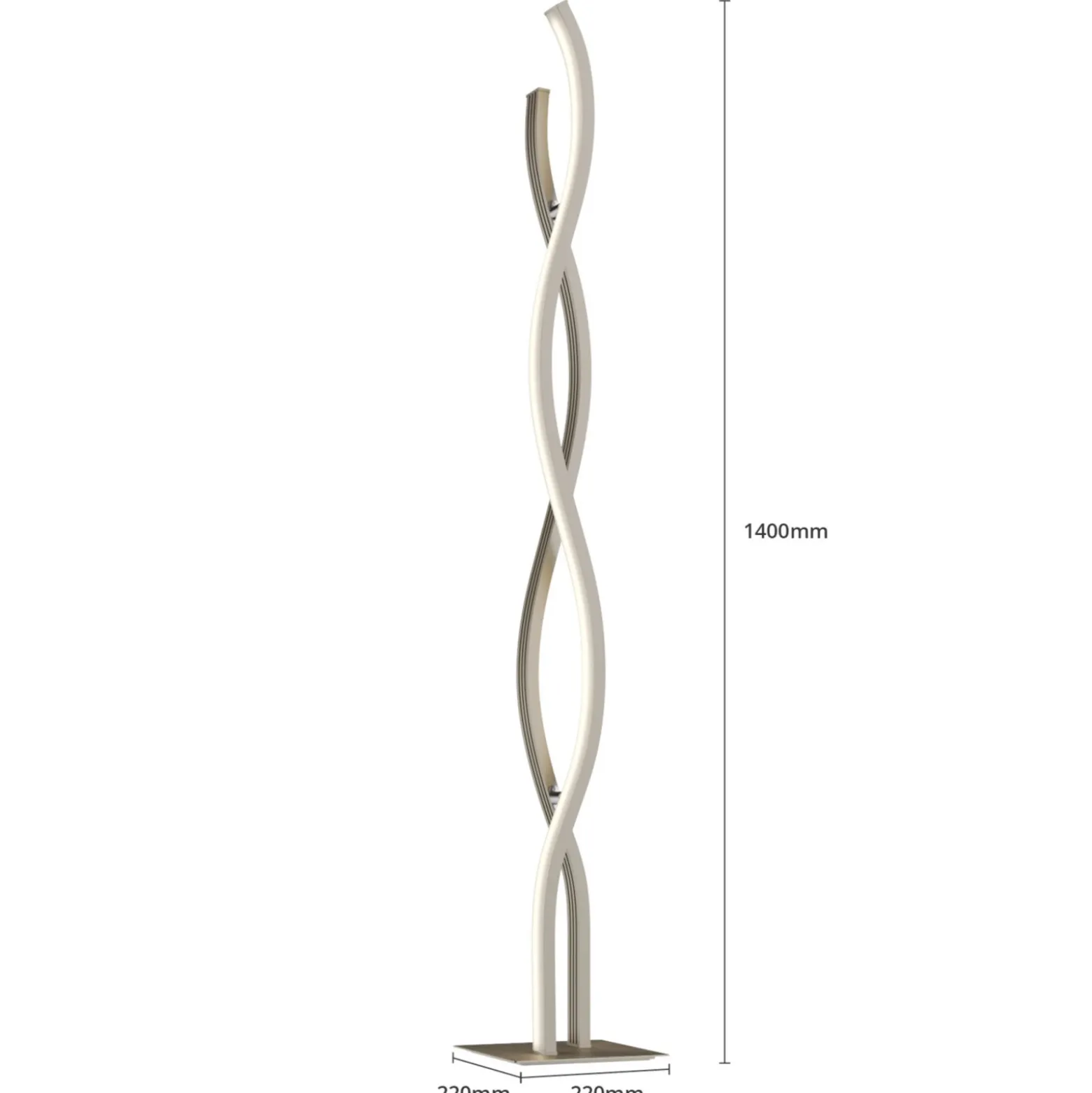 Lucande Lámpara de pie LED Mairia, plata, en forma de ola
