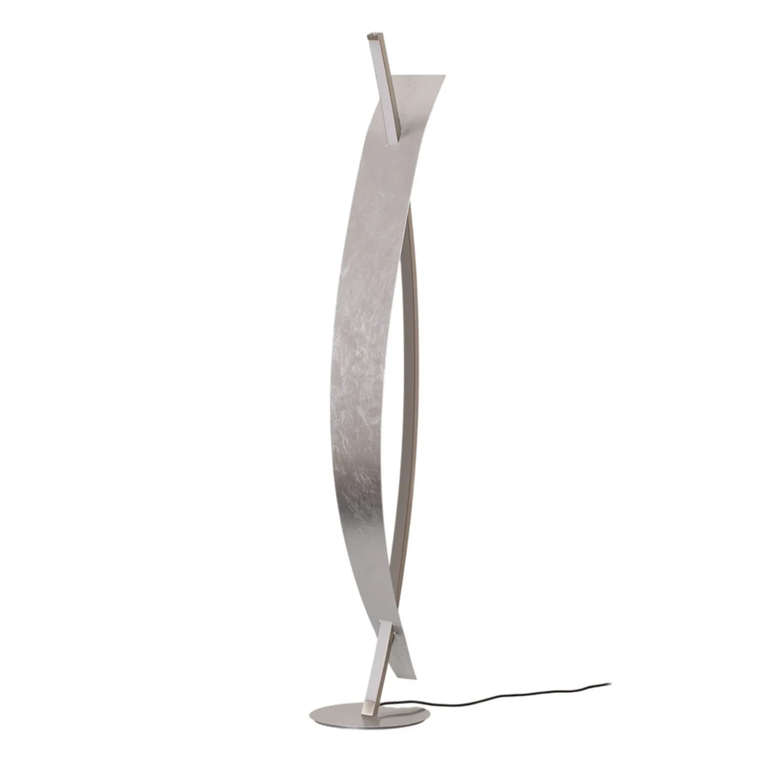 Lucande Lámpara de pie LED Marija, plateada, atenuable, 140 cm