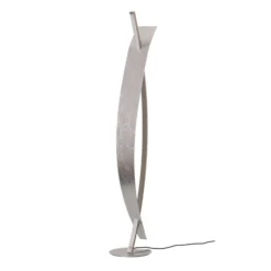 Lucande Lámpara de pie LED Marija, plateada, atenuable, 140 cm