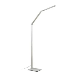 Lucande lámpara de pie LED Nicano, gris, metal, CCT, 125cm