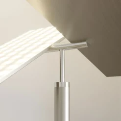 Lucande Lámpara de pie LED Parthena, níquel, metal, 180 cm