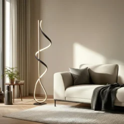 Lucande Lámpara de pie LED Rodado, negro, 132 cm, aluminio