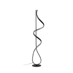 Lucande Lámpara de pie LED Rodado, negro, 132 cm, aluminio