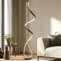 Lucande Lámpara de pie LED Rodado, negro, 132 cm, aluminio