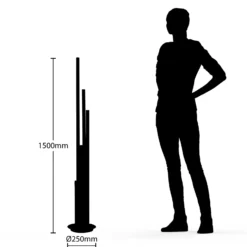 Lucande Lámpara de pie LED Stoika, 150 cm, 5 luces, metal