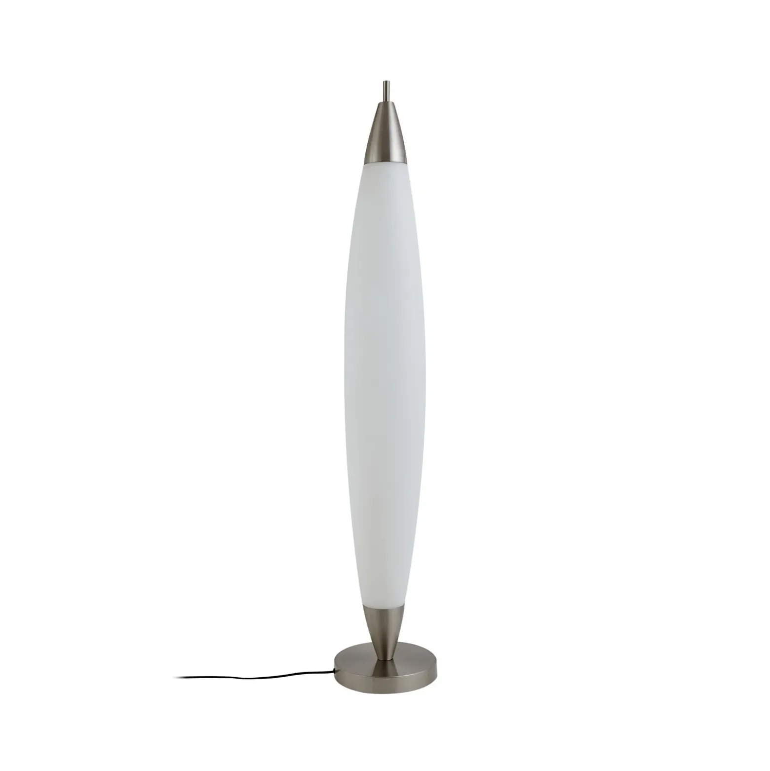 Lucande Lámpara de pie LED Tarell, blanco/níquel, 146 cm, atenuable