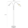 Lucande Lámpara de pie Medira, blanca, 2 luces, ajustable, GU10