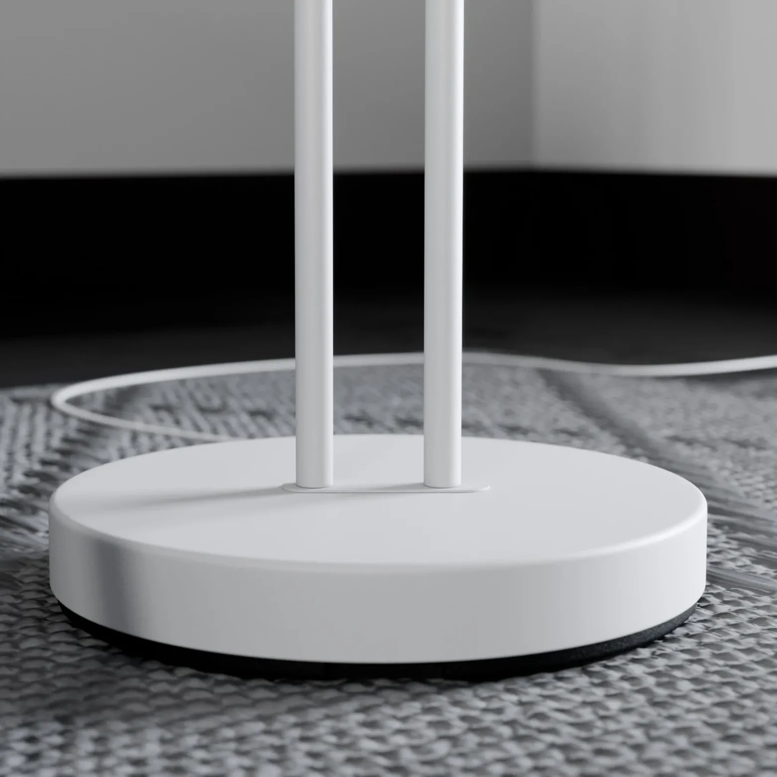 Lucande Lámpara de pie Medira, blanca, 2 luces, ajustable, GU10