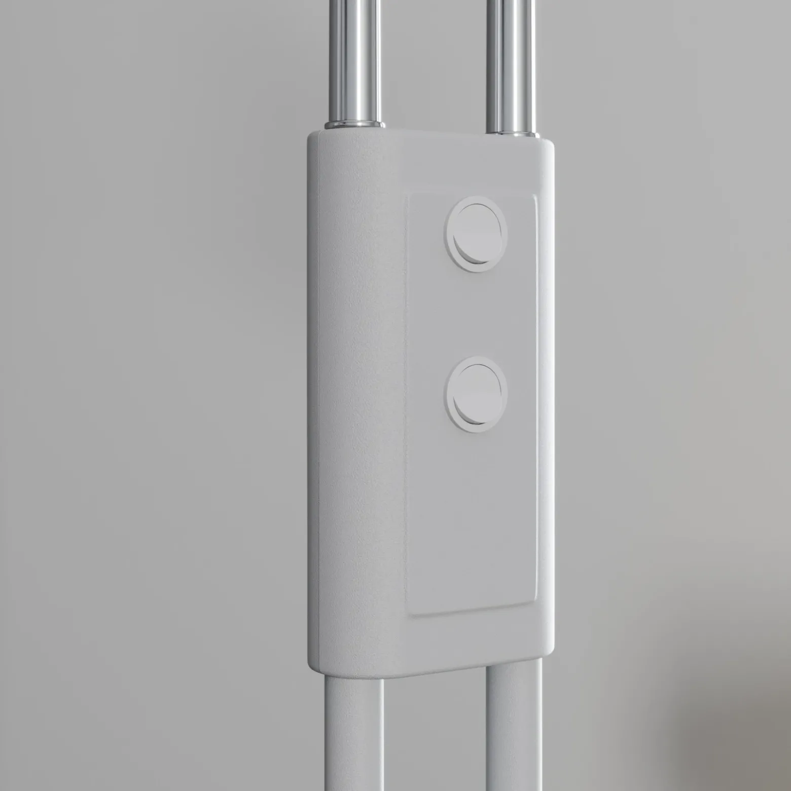 Lucande Lámpara de pie Medira, blanca, 2 luces, ajustable, GU10