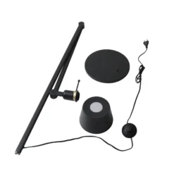 Lucande lámpara de pie Silka, altura 173 cm, negro, metal