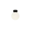 Lucande lámpara de techo Bidolo, negro, cristal, Ø 15 cm, IP44